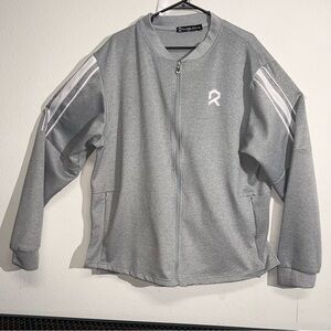 Rambler 1985 Men’s Gray White Sweater Plus Size 2XL Zip Up Lightweight